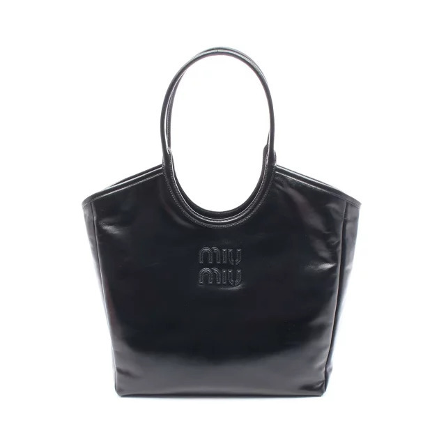 Miu Miu Ivy Tote Bag Leather Black